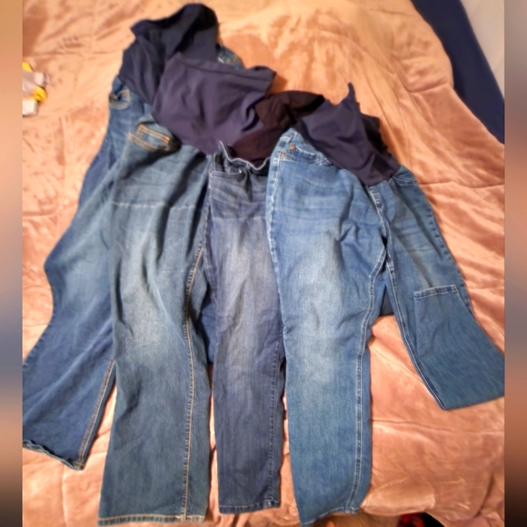 SOLD __ Bundle- 4 pairs full-belly panel maternity jeans xl-xxl \ plus size - Picture 2 of 3
